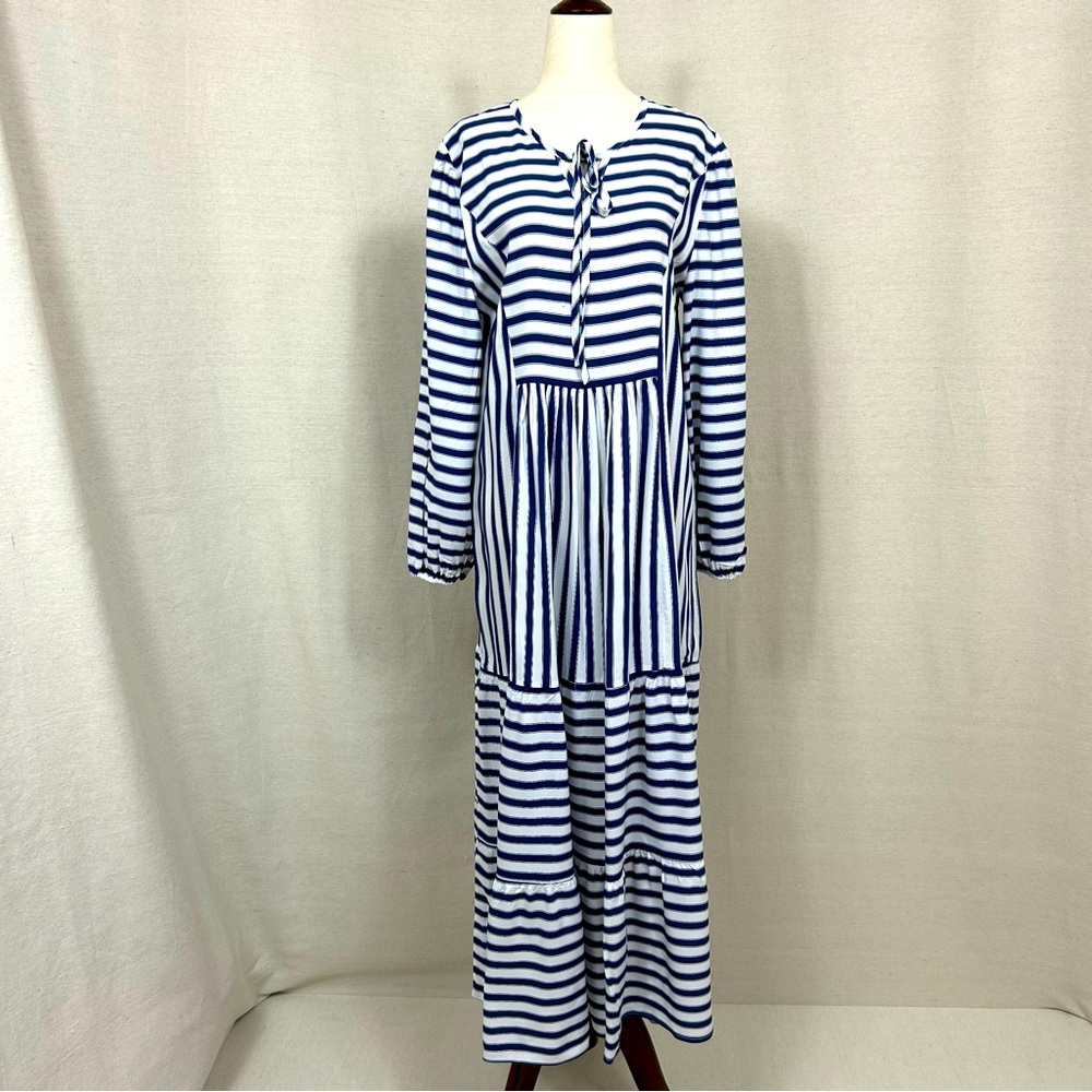 This & That Boho Design Long Sleeve Striped Maxi Dress